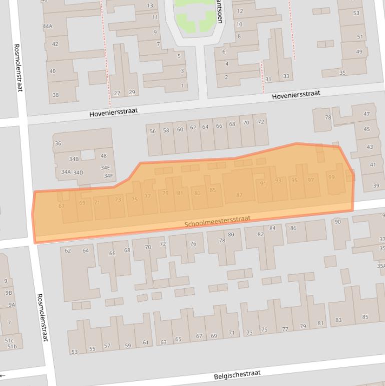 Kaart van postcodegebied 1502TW.