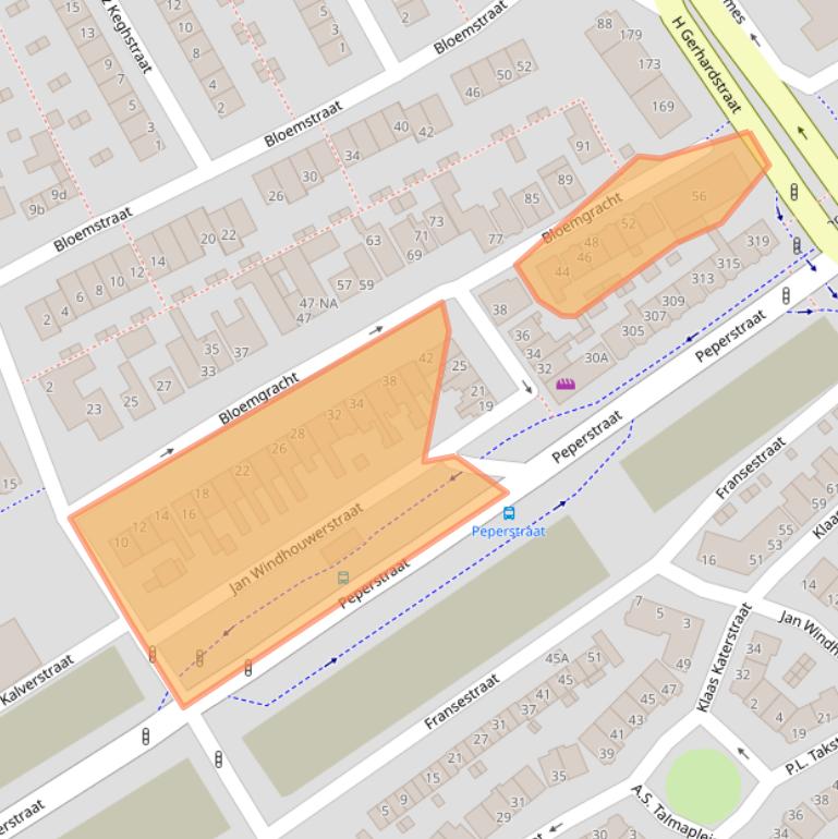 Kaart van postcodegebied 1502VC.