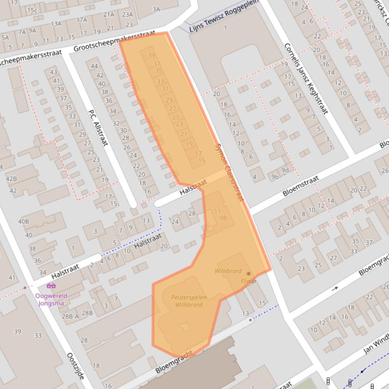 Kaart van postcodegebied 1502VD.