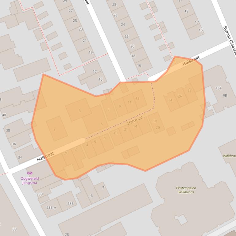 Kaart van postcodegebied 1502VG.