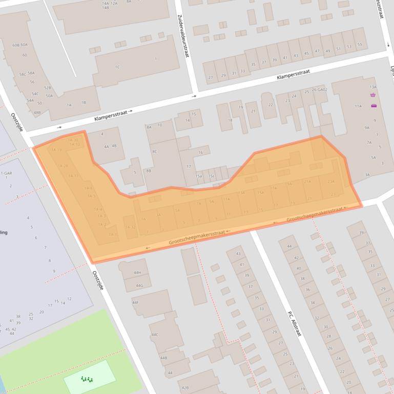 Kaart van postcodegebied 1502VH.
