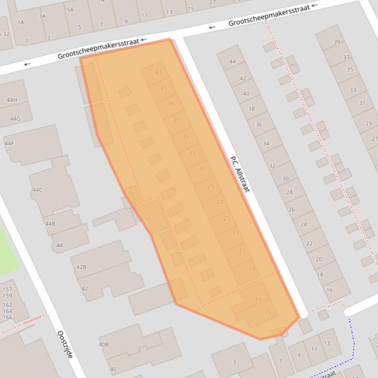 Kaart van postcodegebied 1502VJ.