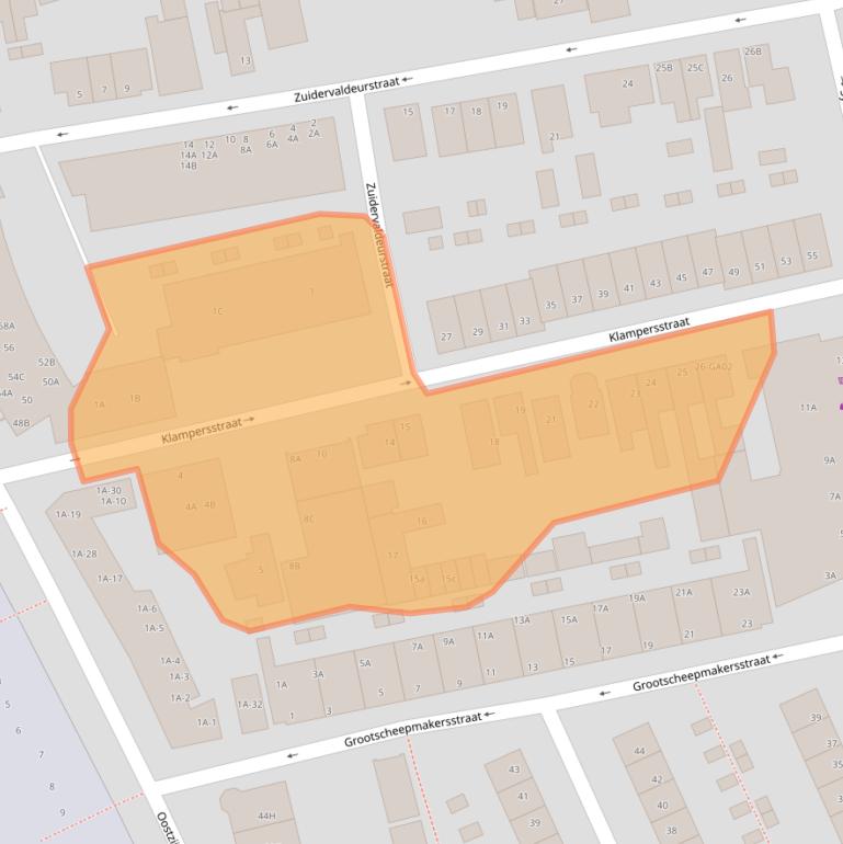 Kaart van postcodegebied 1502VP.