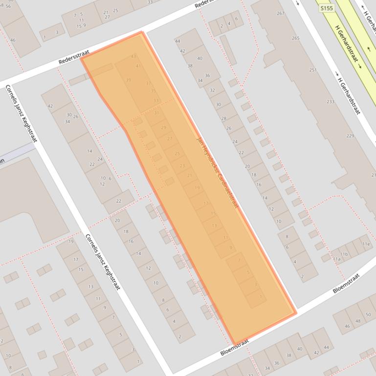 Kaart van postcodegebied 1502VV.