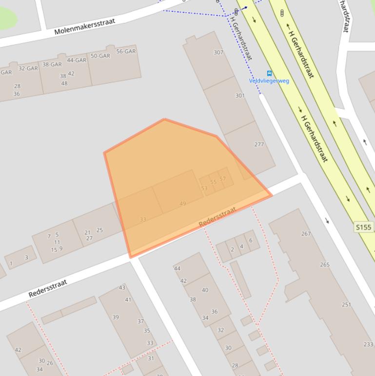 Kaart van postcodegebied 1502VZ.