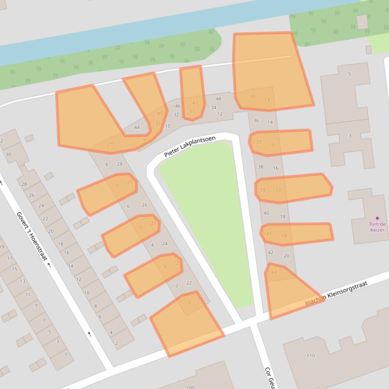 Kaart van postcodegebied 1502WP.