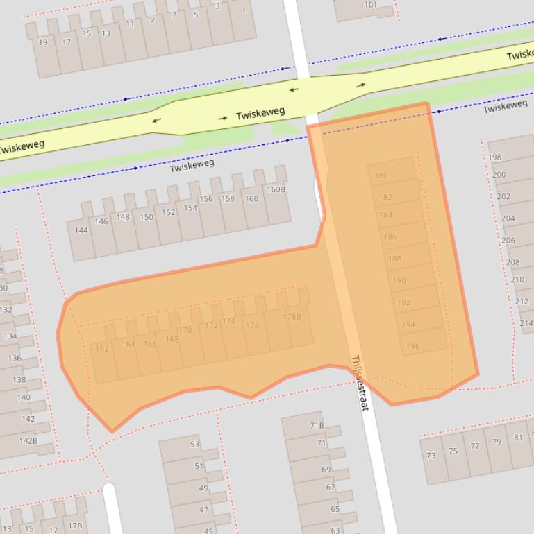 Kaart van postcodegebied 1503AE.