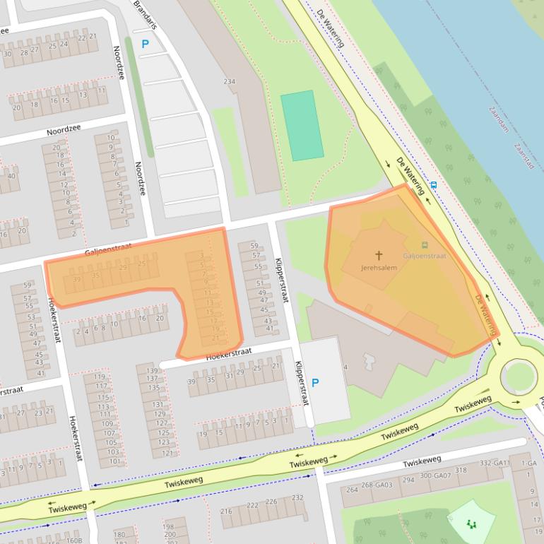 Kaart van postcodegebied 1503AN.