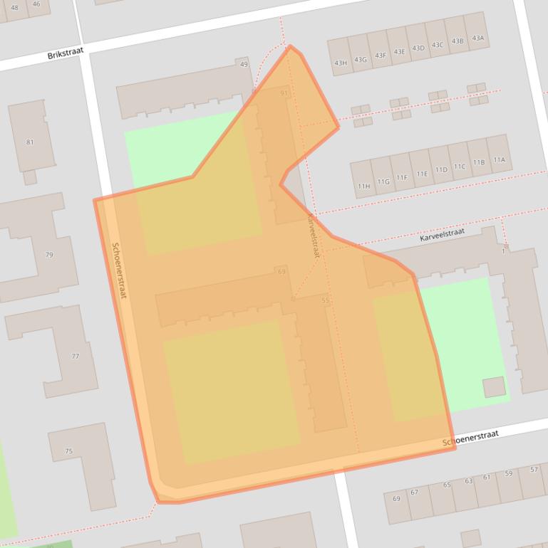 Kaart van postcodegebied 1503BE.