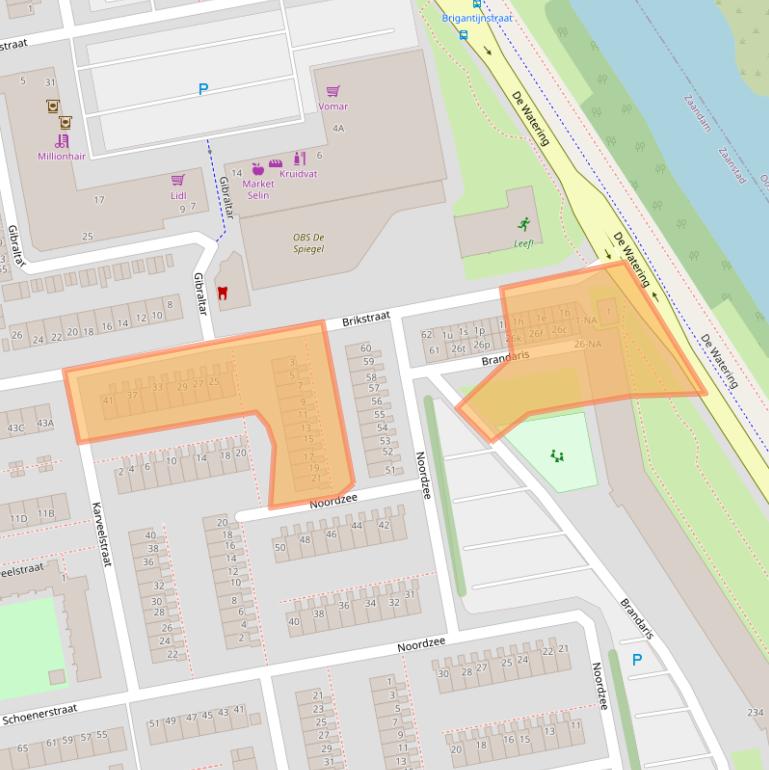 Kaart van postcodegebied 1503BH.