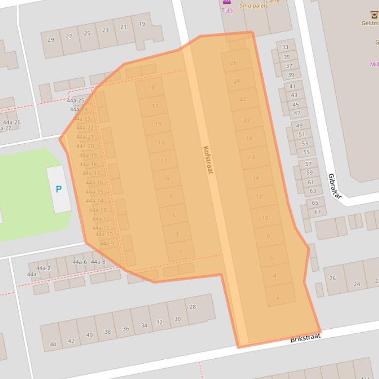 Kaart van postcodegebied 1503BN.