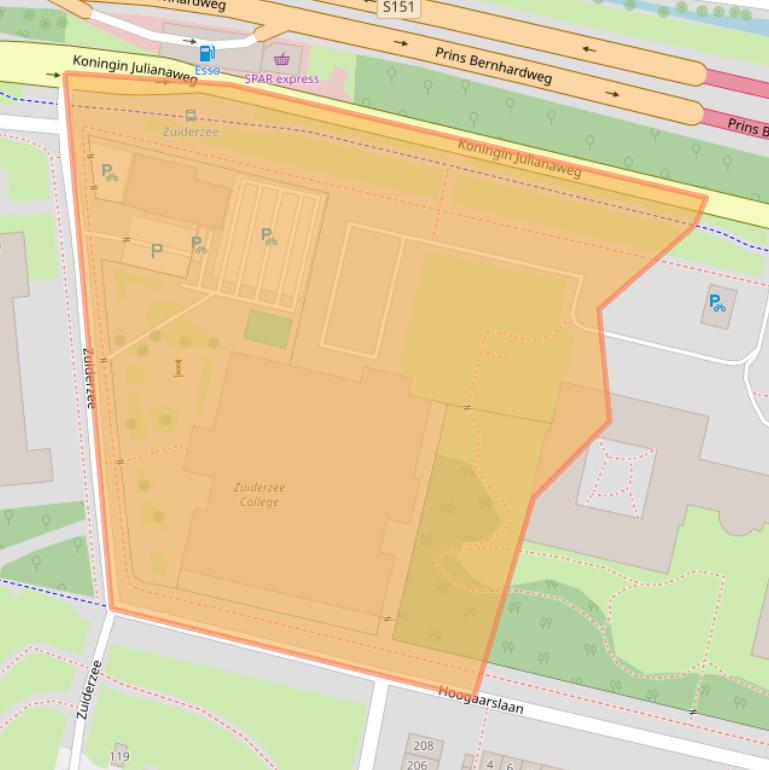 Kaart van postcodegebied 1503HZ.