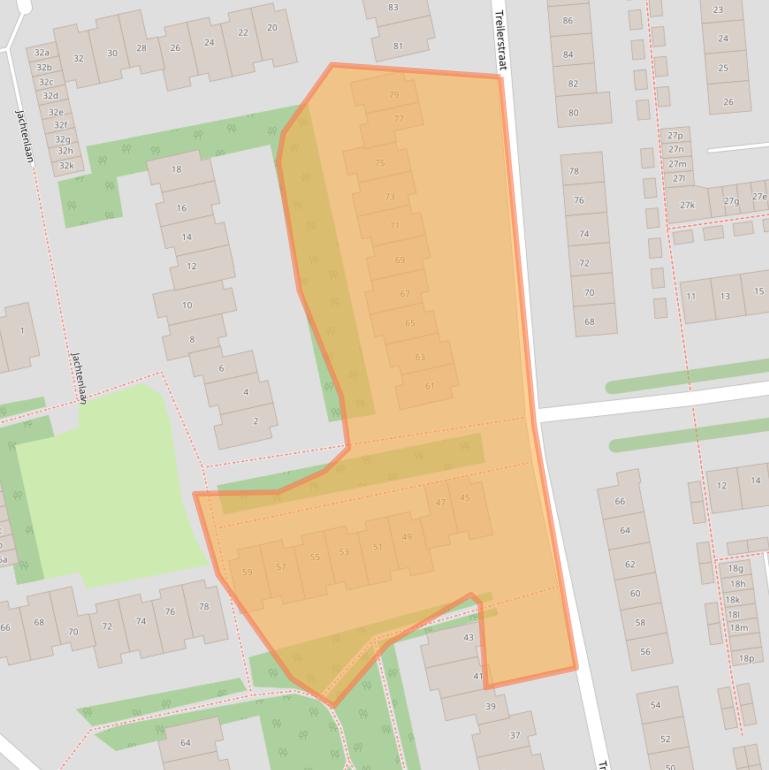 Kaart van postcodegebied 1503JC.