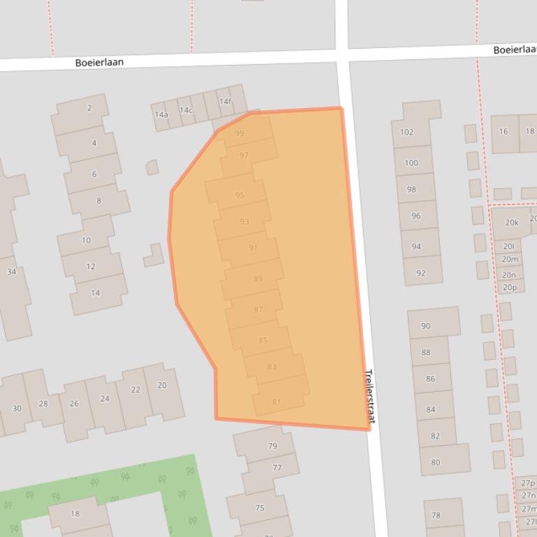 Kaart van postcodegebied 1503JD.