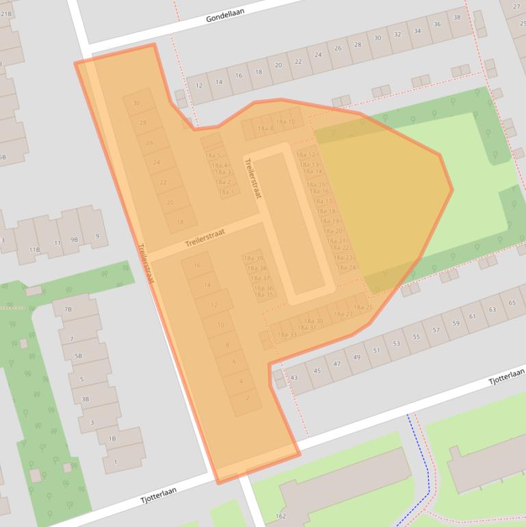 Kaart van postcodegebied 1503JH.