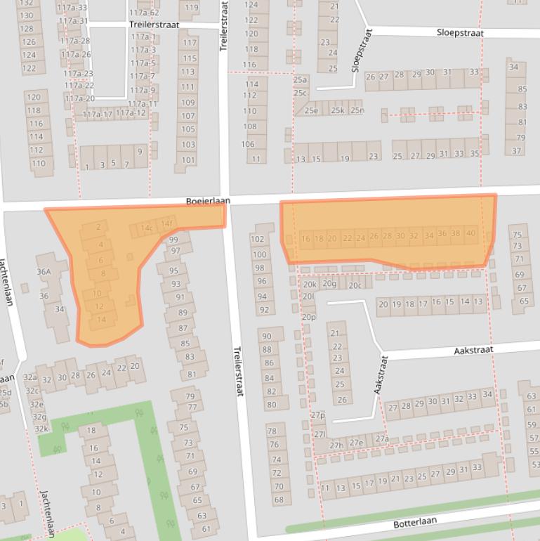Kaart van postcodegebied 1503JV.
