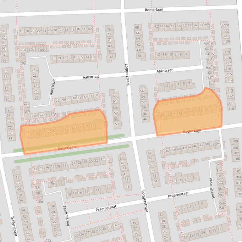 Kaart van postcodegebied 1503JX.