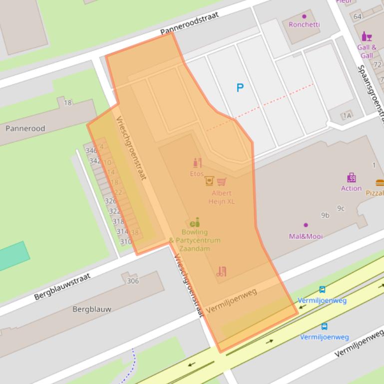 Kaart van postcodegebied 1503MC.