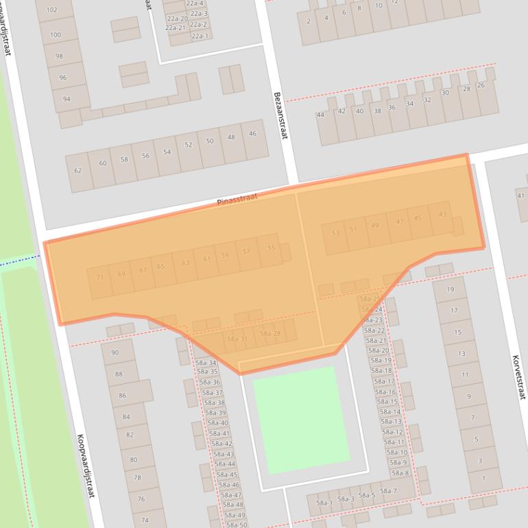 Kaart van postcodegebied 1503TD.