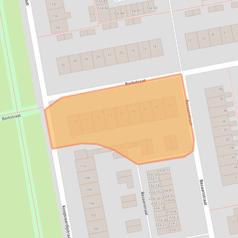 Kaart van postcodegebied 1503TL.