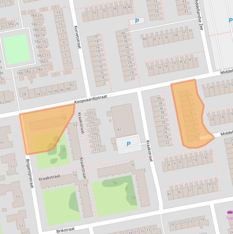Kaart van postcodegebied 1503VA.