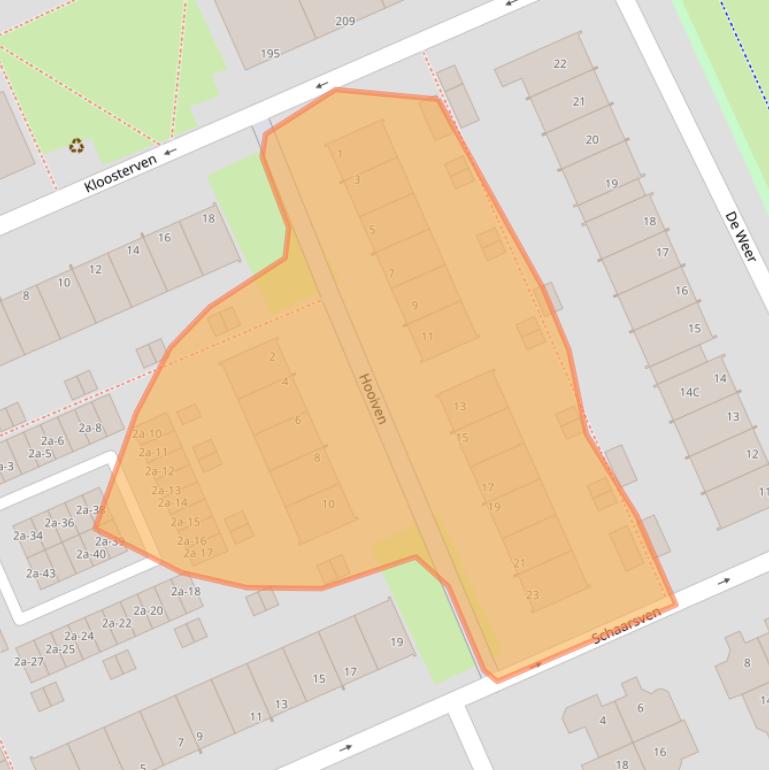 Kaart van postcodegebied 1504AR.