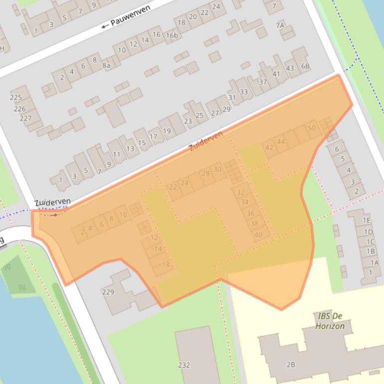 Kaart van postcodegebied 1504AW.