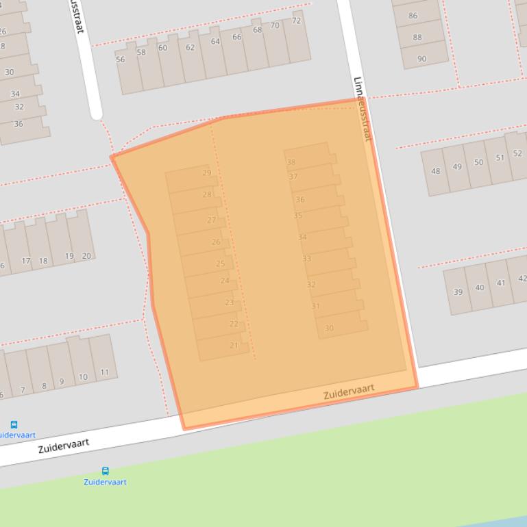 Kaart van postcodegebied 1504BB.