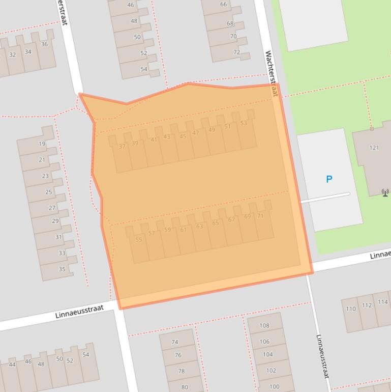 Kaart van postcodegebied 1504CB.