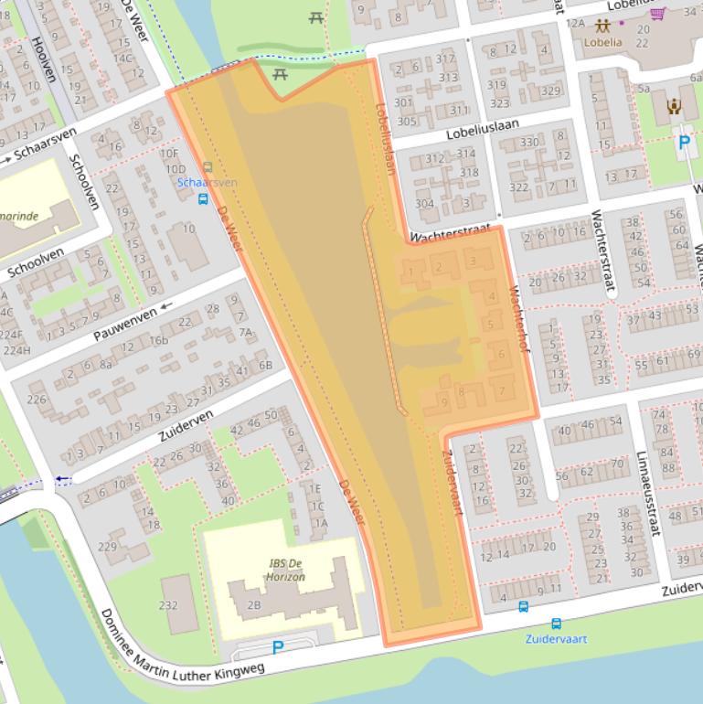 Kaart van postcodegebied 1504CP.