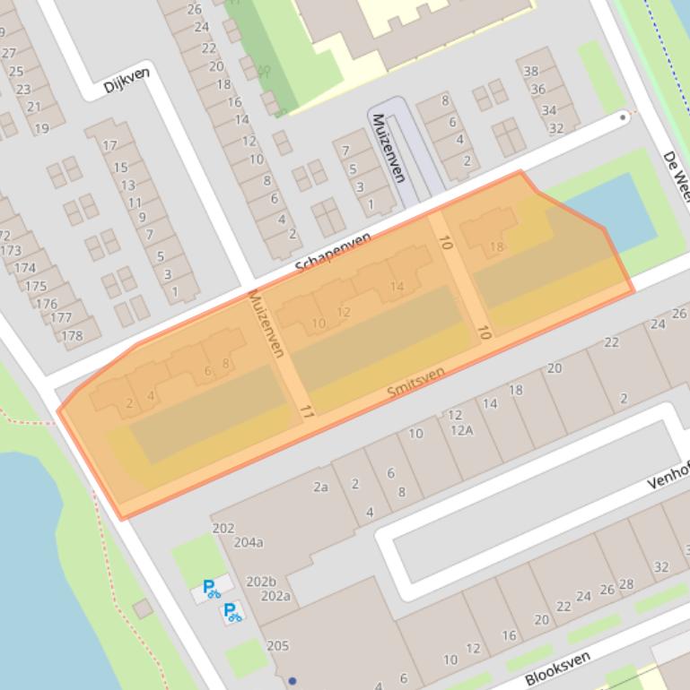 Kaart van postcodegebied 1504DE.
