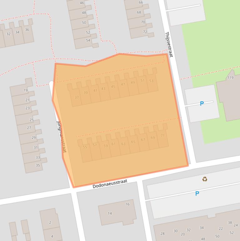 Kaart van postcodegebied 1504KE.