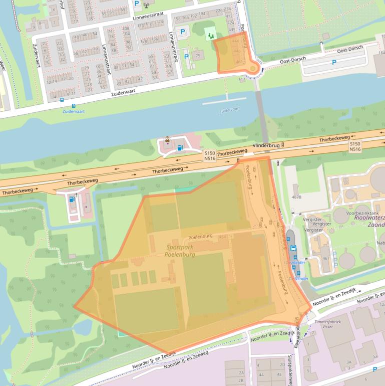 Kaart van postcodegebied 1504NW.