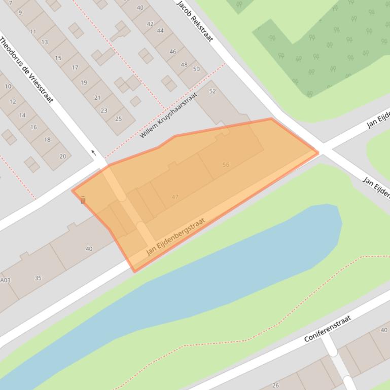 Kaart van postcodegebied 1505AV.