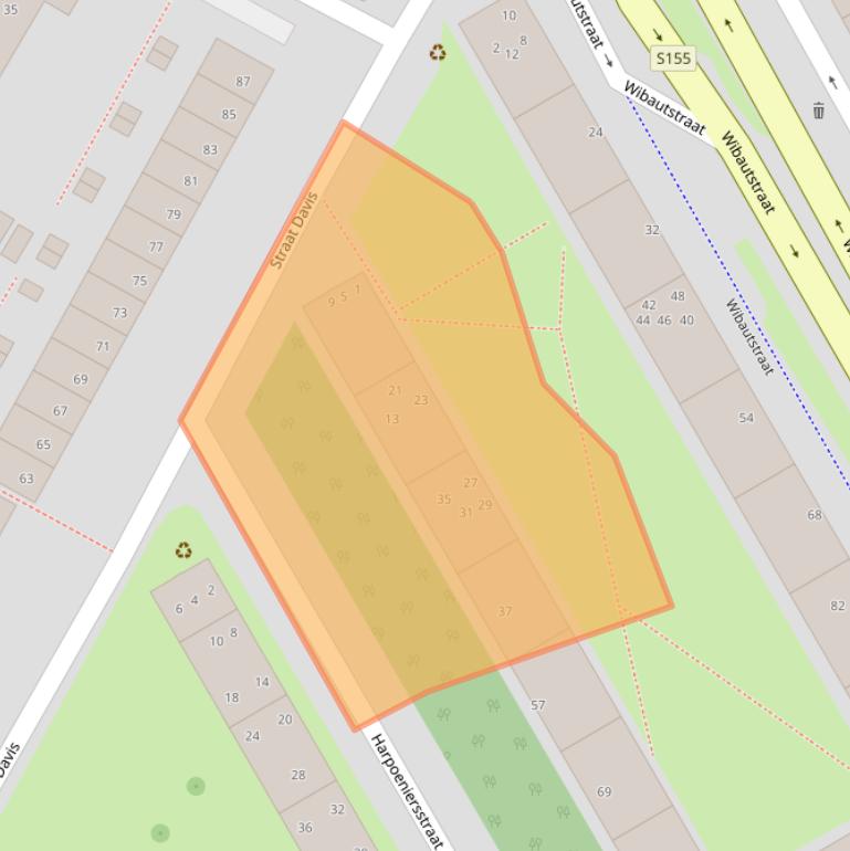 Kaart van postcodegebied 1505CN.