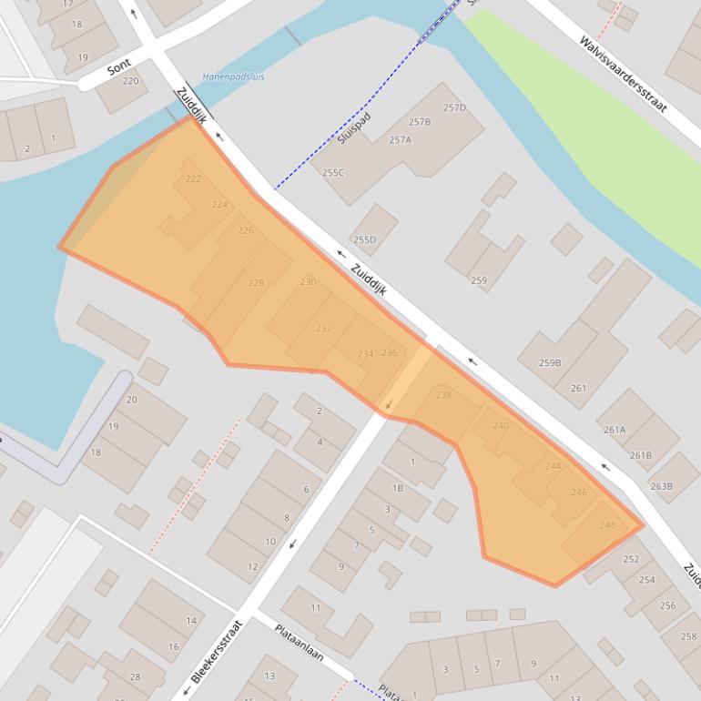 Kaart van postcodegebied 1505DC.