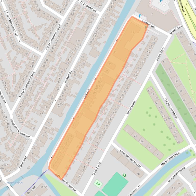 Kaart van postcodegebied 1505EJ.