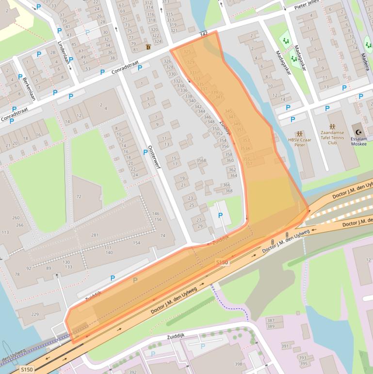 Kaart van postcodegebied 1505HA.