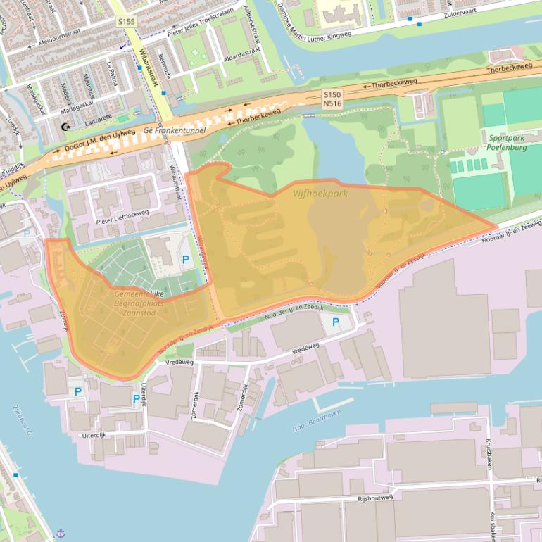 Kaart van postcodegebied 1505HC.