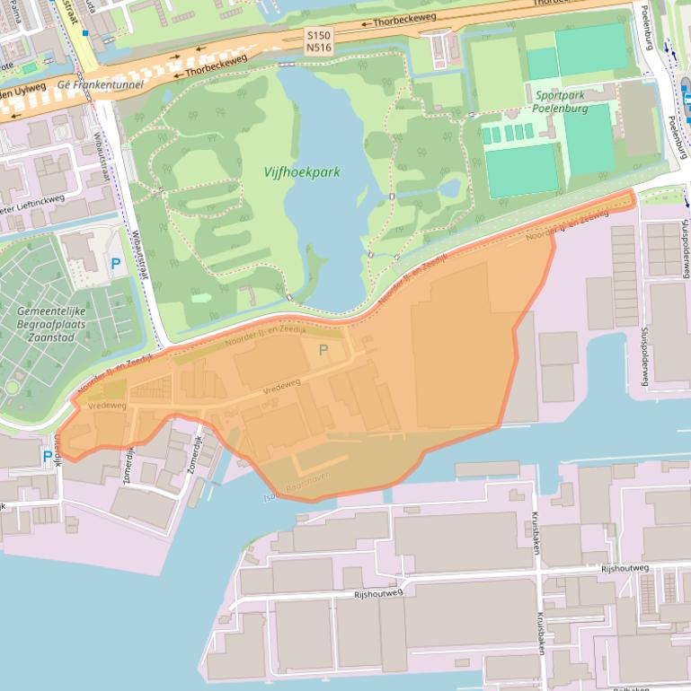 Kaart van postcodegebied 1505HH.