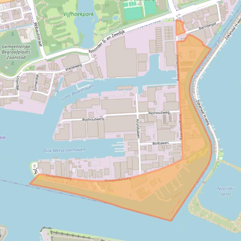 Kaart van postcodegebied 1505HJ.