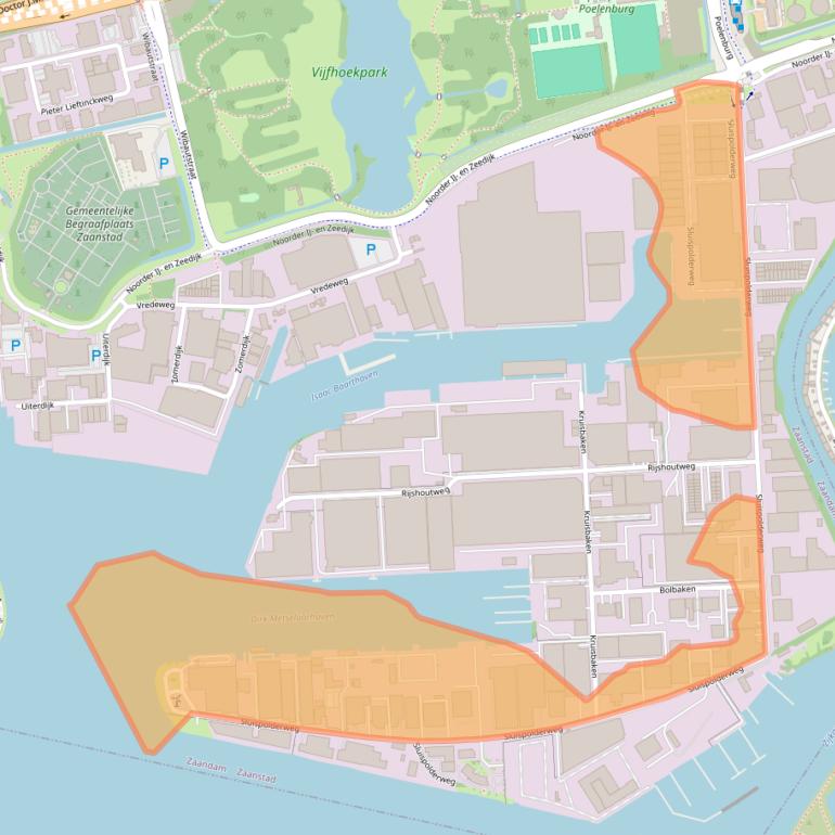 Kaart van postcodegebied 1505HK.