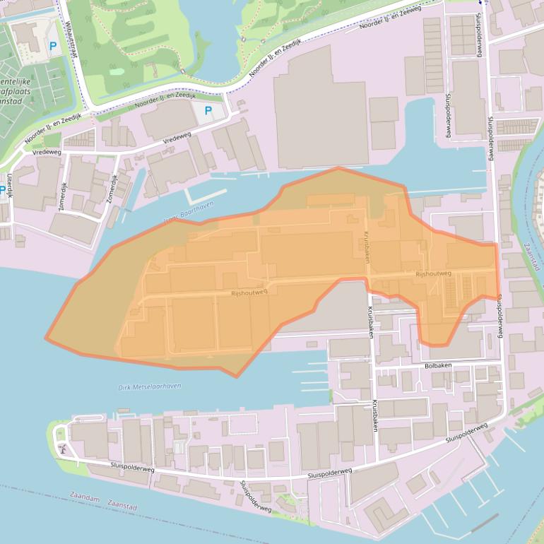 Kaart van postcodegebied 1505HL.