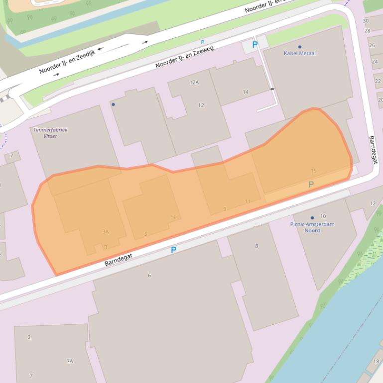 Kaart van postcodegebied 1505HM.