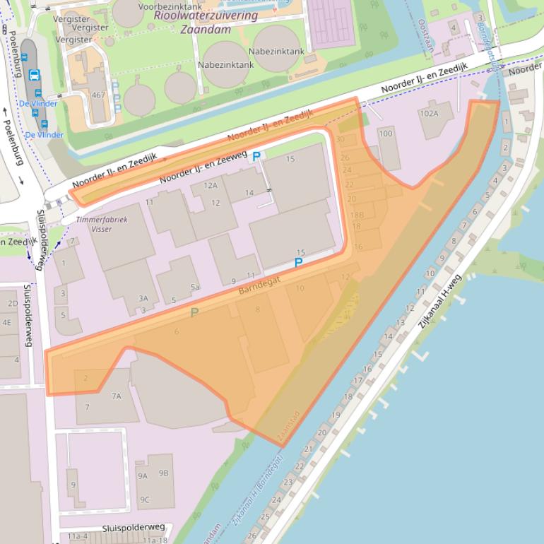 Kaart van postcodegebied 1505HN.