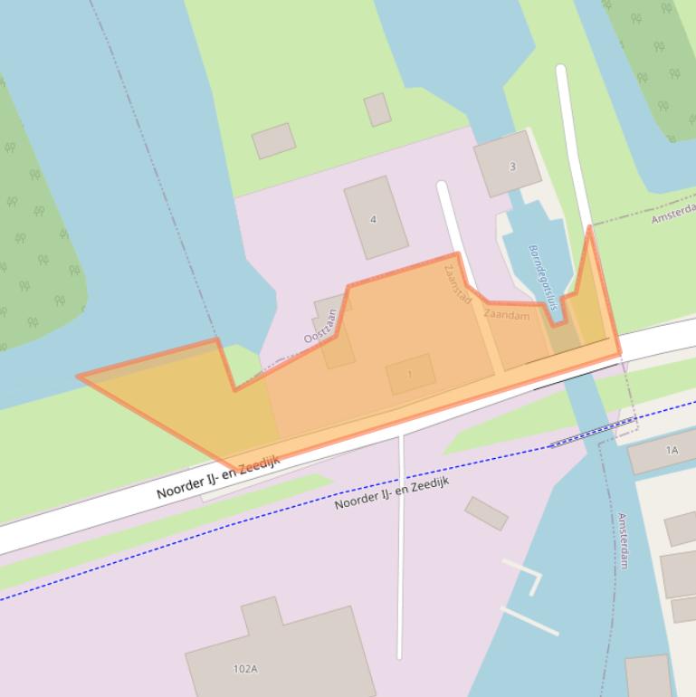 Kaart van postcodegebied 1505HZ.