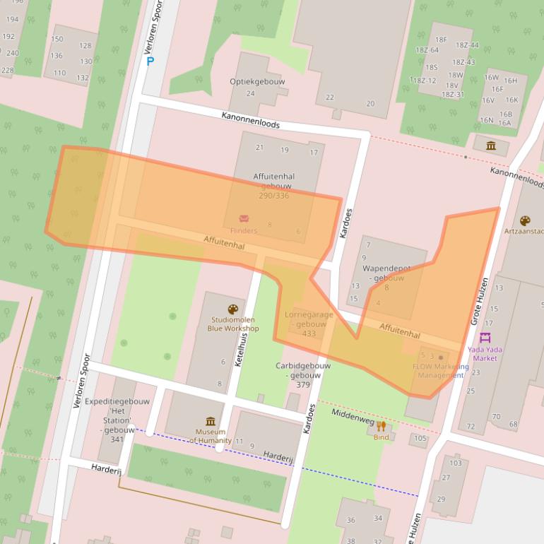 Kaart van postcodegebied 1505RE.