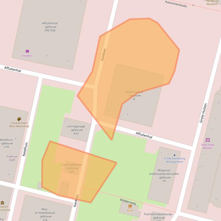 Kaart van postcodegebied 1505RG.