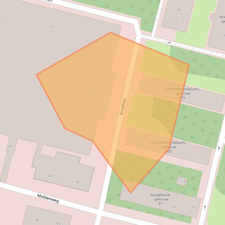 Kaart van postcodegebied 1505RM.