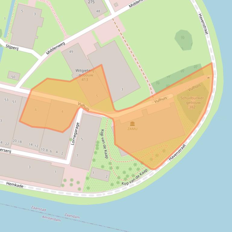 Kaart van postcodegebied 1505RS.